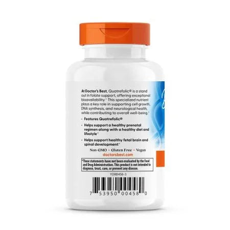 Doctor's Best Fully Active Folate 800, 800 mcg 60 Veggie Capsules