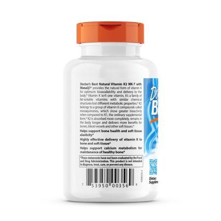 Doctor's Best Natural Vitamin K2 MK7 with MenaQ7 45 mcg Veggie Capsules