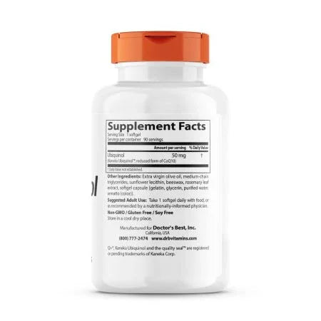 Doctor's Best Ubiquinol with Kaneka 50mg 90 Softgels