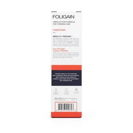 Foligain Triple Action Conditioner For Thinning Hair For Men with 2% Trioxidil