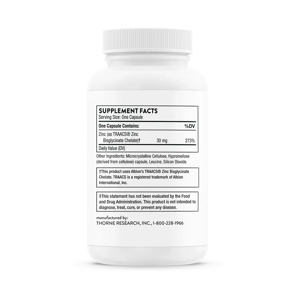Thorne Research Zinc Bisglycinate 30 mg, 60 caps