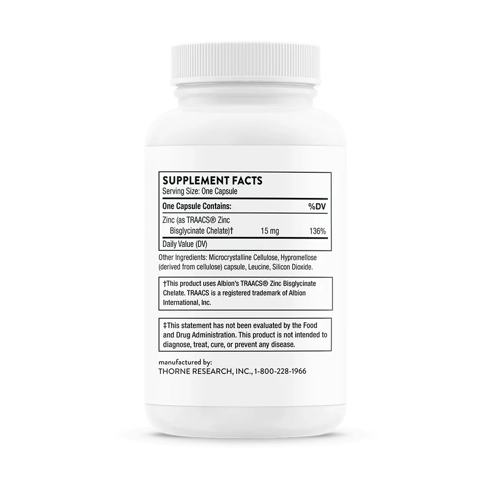 Thorne Research Zinc Bisglycinate 15 mg, 60 caps