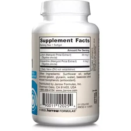 Jarrow Formulas Lutein 20mg & Zeaxanthin 4mg Softgels