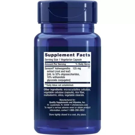 Life Extension Optimized Ashwagandha 60 Vegetarian Capsules