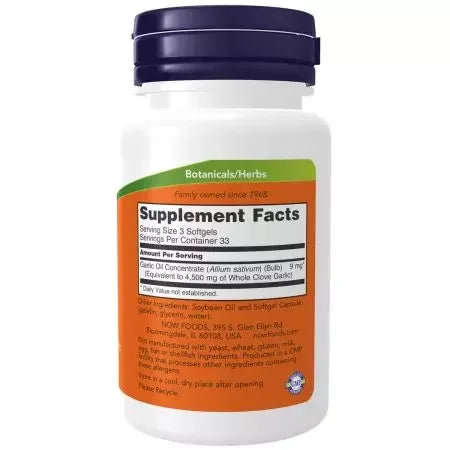 Now Foods Garlic Oil 1500mg Softgels