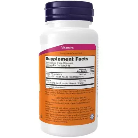 Now Foods Niacin (Vitamin B3) 250 mg Flush Veg Capsules