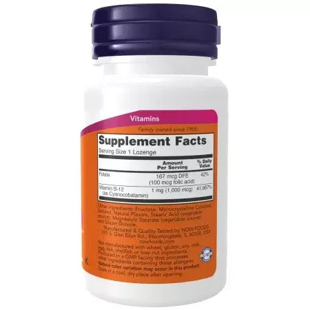 Now Foods Vitamin B12 1,000 mcg 100 Chewable Lozenges