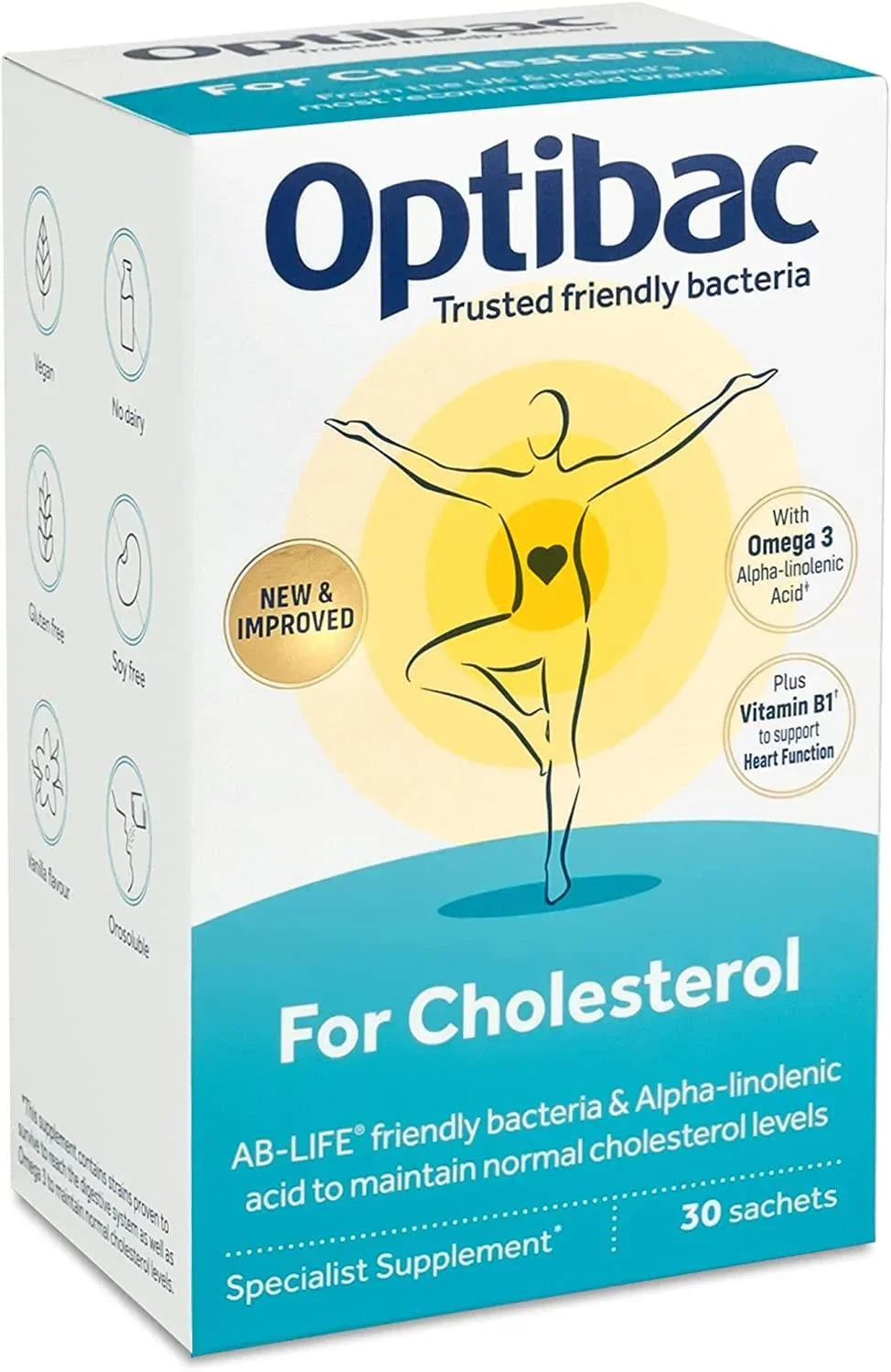 Probiotics For cholesterol 30 servings - OptiBac - welzo