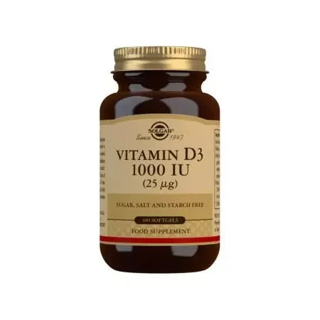 Solgar Vitamin D3 1000 IU (25 ug) Softgels Pack of 100