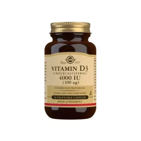 Solgar Vitamin D3 (Cholecalciferol) 4000 IU (100 ug) Vegetable Capsules Pack