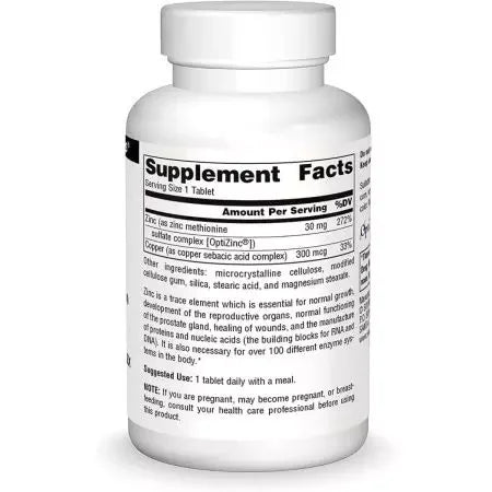 Source Naturals Optizinc 30mg Tablets