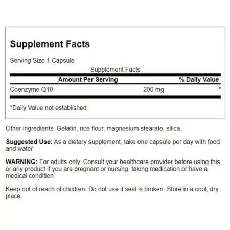 Swanson Coq10 Maximum Strength 200 mg Capsules