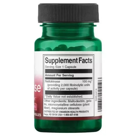 Swanson Nattokinase 2,000 FU 100 mg 30 Capsules