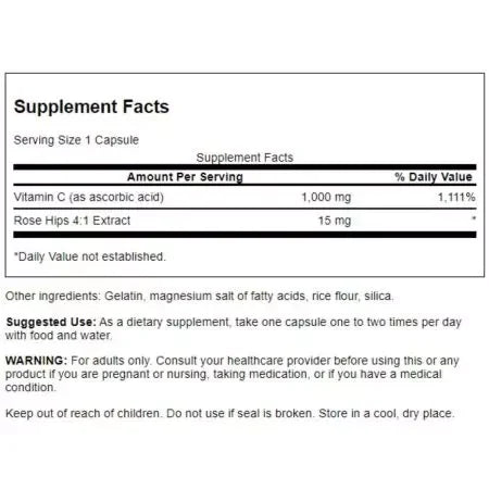Swanson Vitamin C with Rose Hips 1,000 mg Capsules
