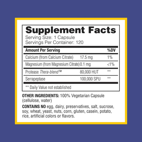 Enzymedica SerraGold (Serrapeptase) 60 Capsules