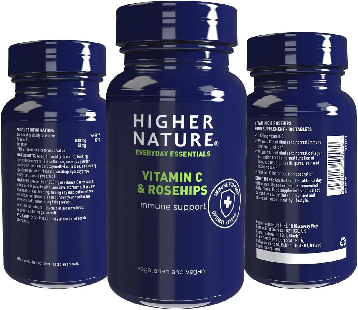 Higher Nature Vitamin C (formerly known as Rosehips) with Rosehips 30 Capsules