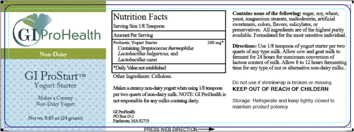 GI ProHealth GI ProStart™ Yogurt Culture Starter - 24g (ICE) (PS)