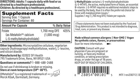 Klaire Labs - L-MethylFolate (5-MTHF), 60 Capsules