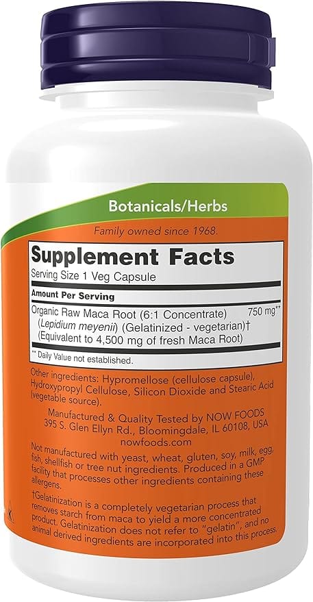 Now Foods Maca Raw 750 mg 90 Veg Caps