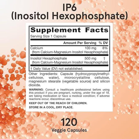 Jarrow Formulas IP6 Inositol Hexaphosphate 500mg, 120 Capsules