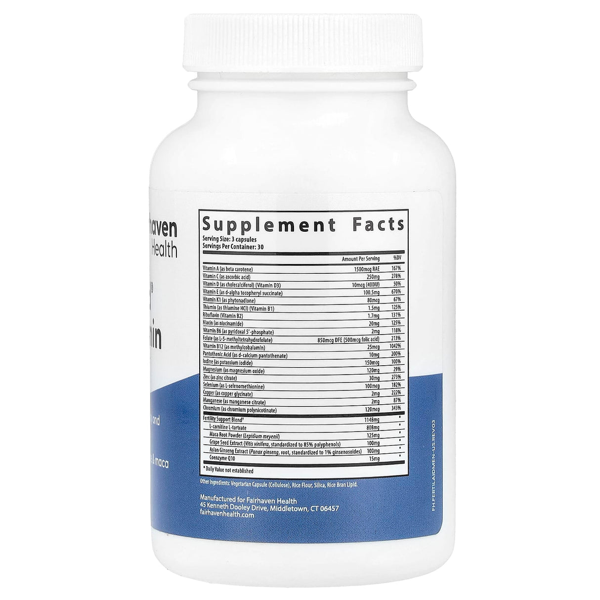 Fairhaven Health FertilAid for Men, 90 Capsules