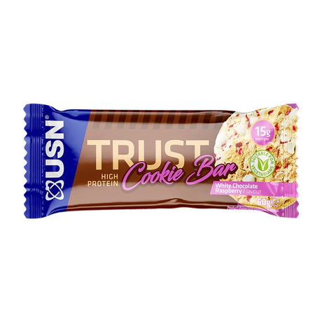 USN Trust Cookie Bars 12x60g White Chocolate & Raspberry