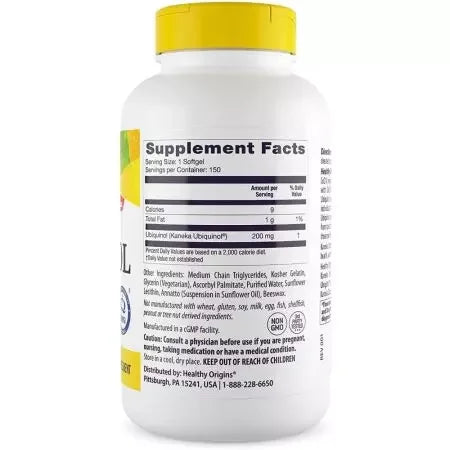 Healthy Origins Ubiquinol 200mg Softgels
