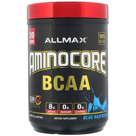 AllMax Nutrition Aminocore BCAA, Blue Raspberry - 315 grams