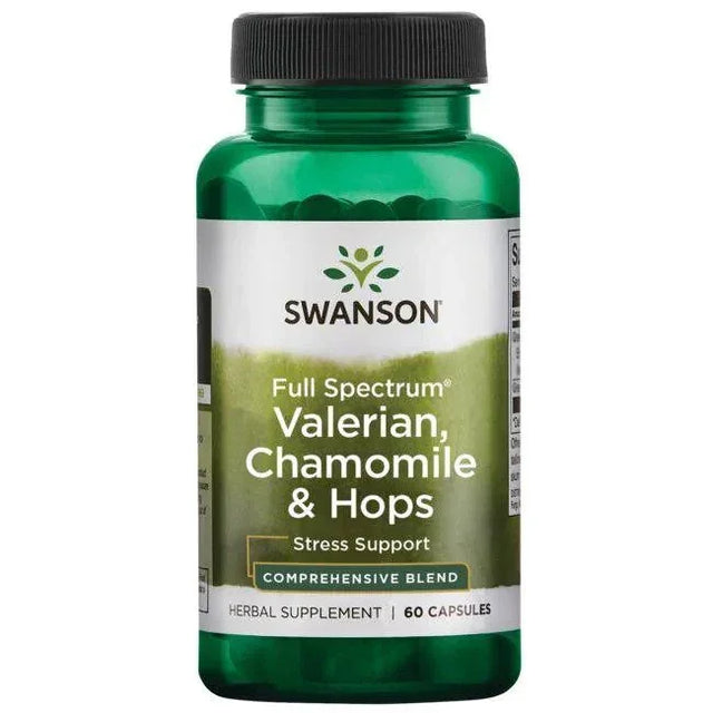 Swanson Full Spectrum Valerian, Chamomile & Hops - 60 caps