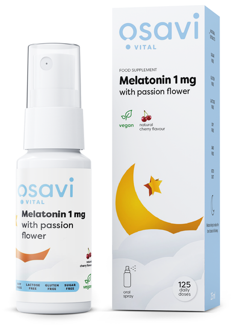 Osavi Melatonin with Passion Flower Oral Spray, 1mg (Cherry) - 25 ml.
