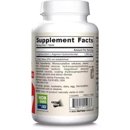 Jarrow Formulas Arginine 1000mg 100 Tablets