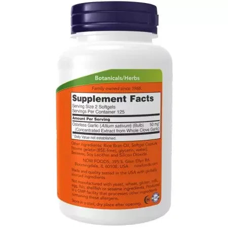 Now Foods Odorless Garlic 250 Softgels