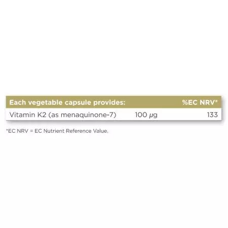Solgar Natural Vitamin K2 (MK7) 100 ug Vegetable Capsules Pack of 50