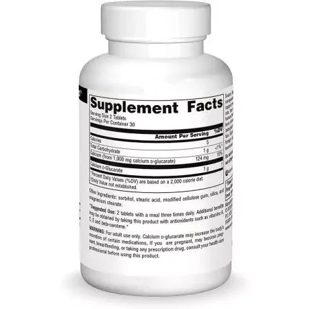 Source Naturals Calcium DGlucarate 60 Tablets