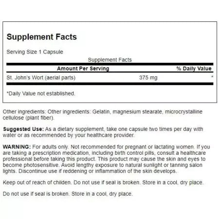 Swanson Full Spectrum St. John's Wort 375 mg Capsules