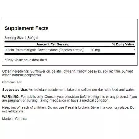 Swanson Lutein Softgels