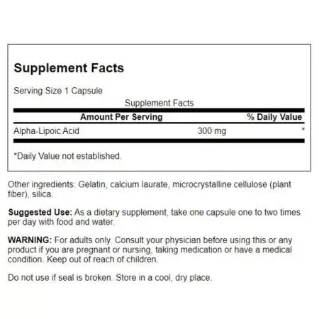 Swanson Ultra Alpha Lipoic Acid 300mg Capsules