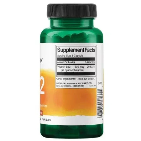 Swanson Vitamin B12 500mcg Capsules