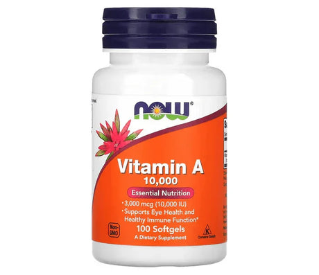 Vitamin A, 10,000 IU, 100 Softgels - NOW Foods - welzo